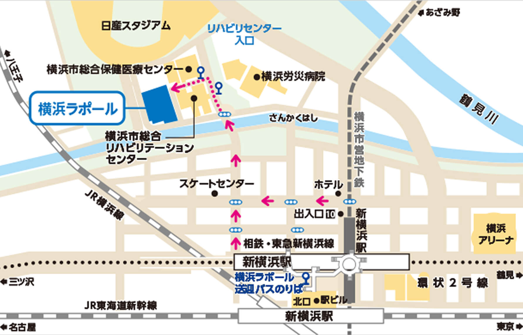 公共交通機関のアクセスマップ